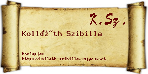 Kolláth Szibilla névjegykártya